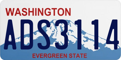 WA license plate ADS3114