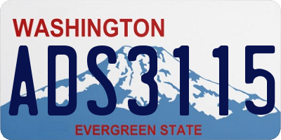 WA license plate ADS3115
