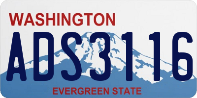 WA license plate ADS3116