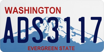WA license plate ADS3117