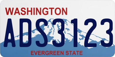 WA license plate ADS3123