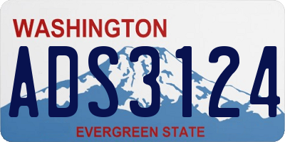 WA license plate ADS3124