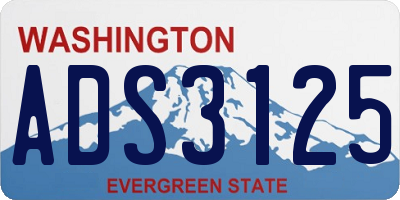 WA license plate ADS3125