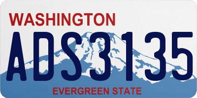 WA license plate ADS3135
