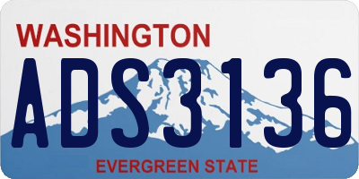 WA license plate ADS3136