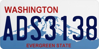 WA license plate ADS3138