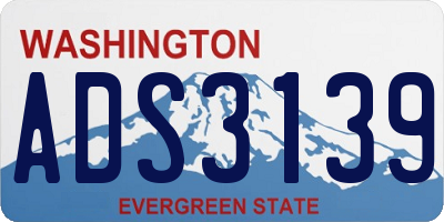 WA license plate ADS3139