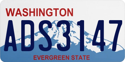 WA license plate ADS3147