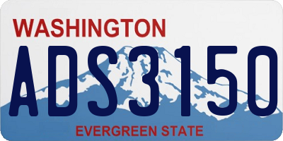 WA license plate ADS3150