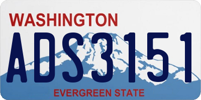 WA license plate ADS3151