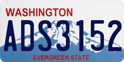 WA license plate ADS3152