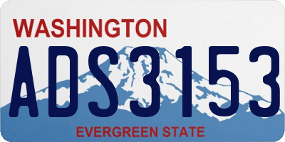 WA license plate ADS3153