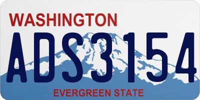 WA license plate ADS3154