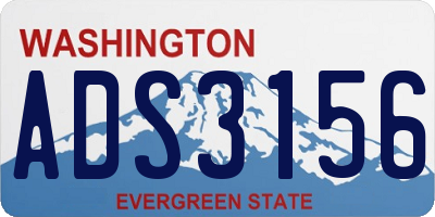 WA license plate ADS3156