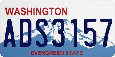WA license plate ADS3157