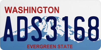 WA license plate ADS3168