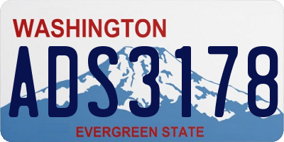 WA license plate ADS3178