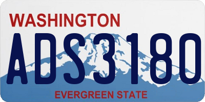 WA license plate ADS3180