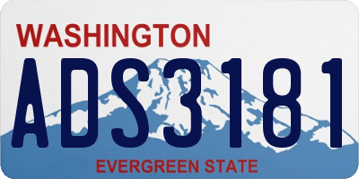 WA license plate ADS3181