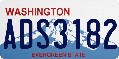 WA license plate ADS3182