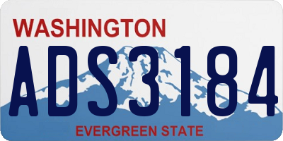WA license plate ADS3184