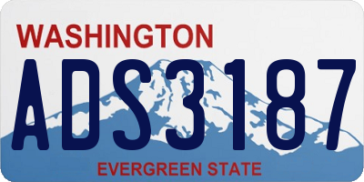 WA license plate ADS3187