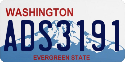 WA license plate ADS3191