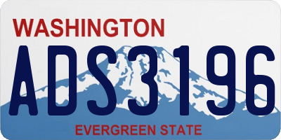 WA license plate ADS3196