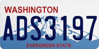 WA license plate ADS3197