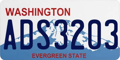 WA license plate ADS3203