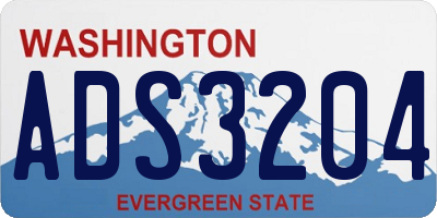 WA license plate ADS3204