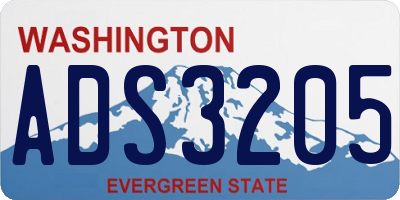 WA license plate ADS3205
