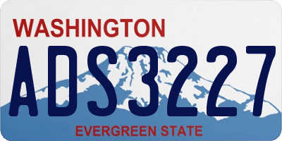WA license plate ADS3227