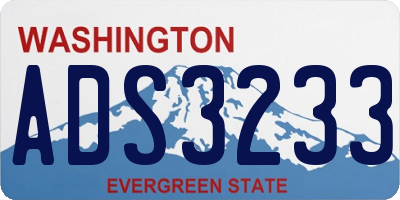WA license plate ADS3233