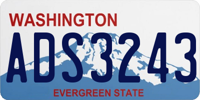 WA license plate ADS3243