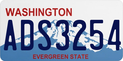 WA license plate ADS3254