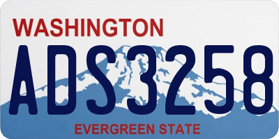 WA license plate ADS3258