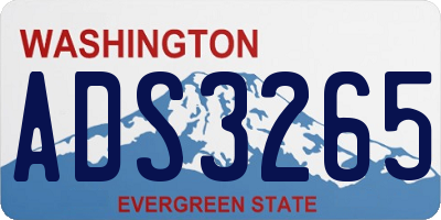 WA license plate ADS3265