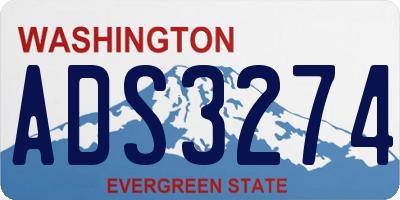 WA license plate ADS3274