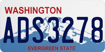 WA license plate ADS3278