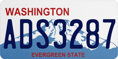 WA license plate ADS3287