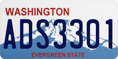 WA license plate ADS3301
