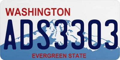 WA license plate ADS3303