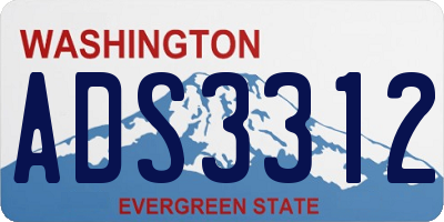 WA license plate ADS3312