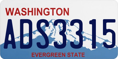 WA license plate ADS3315