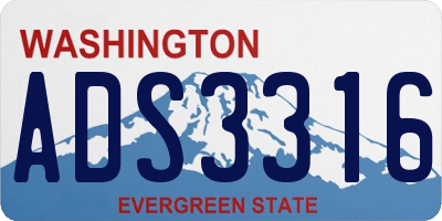 WA license plate ADS3316