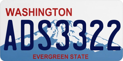 WA license plate ADS3322
