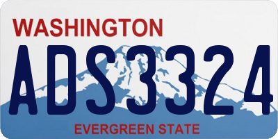 WA license plate ADS3324