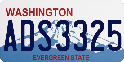 WA license plate ADS3325