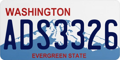 WA license plate ADS3326